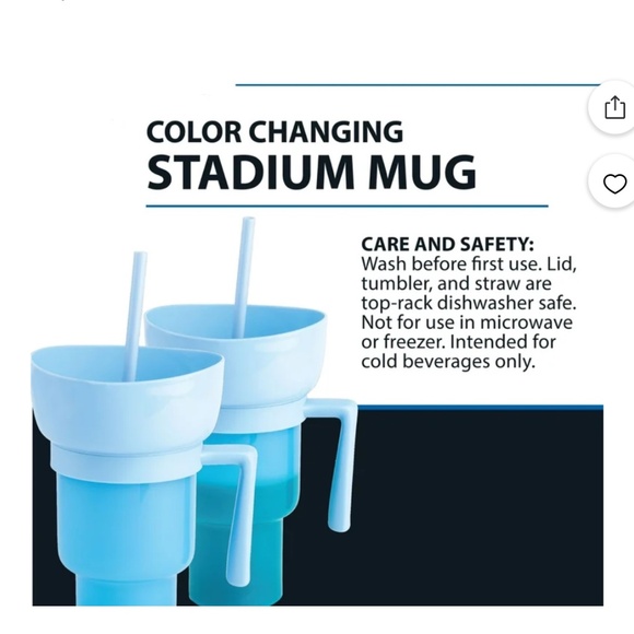 Blue Color Changing Stadium Cup 32 oz - Picture 4 of 5